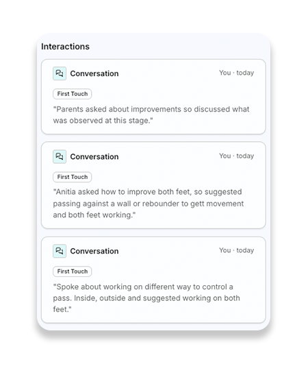 The feedback app for youth soccer coaches