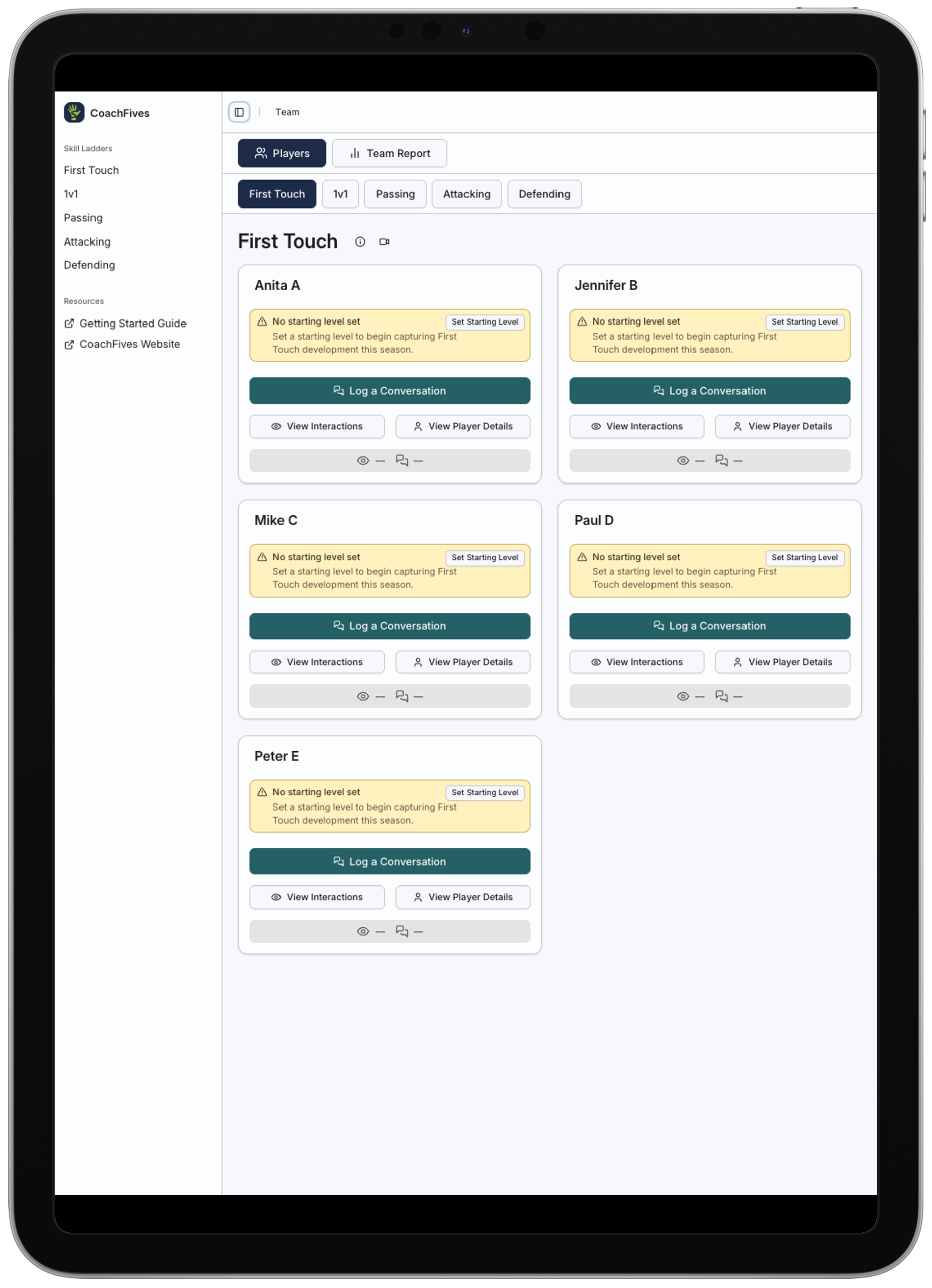 The feedback app for youth soccer coaches